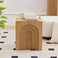 15.74'' Square Side Table Small Coffee Table Accent Table  Bedside Table for Living Room Bedroom,Nature Livingsource