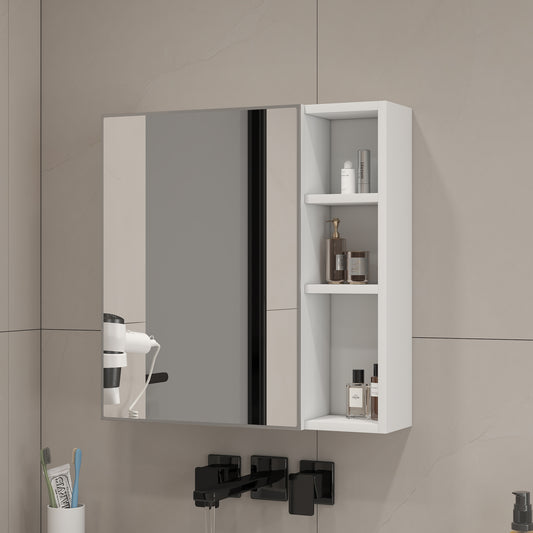 A white MDF material mirror cabinet, bathroom mirror, MDF material mirror cabinet,a separate wall mounted bathroom mirror for storage and space saving.W1151P318194 SolidRoot Buy Furniture USA
