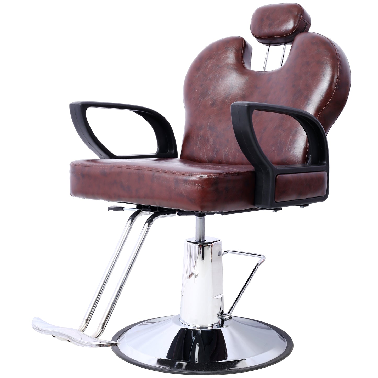 Hair Stylist All Purpose Barber Chair for Barbershop Salon Chair,Heavy Duty Hydraulic Barber Chair Spa Furniture Shampoo Reclining Extra Wider Seat Beauty Hair Salon Equipment ,brown