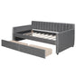 Twin Size Upholstered daybed with Drawers, Wood Slat Support, Gray - SolidRoot Buy Furniture USA