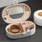 Spacious Bow Handle Jewelry Box for Rings, Bracelets, Necklaces, and Earrings - Versatile High-End Storage Solution. Livingsource