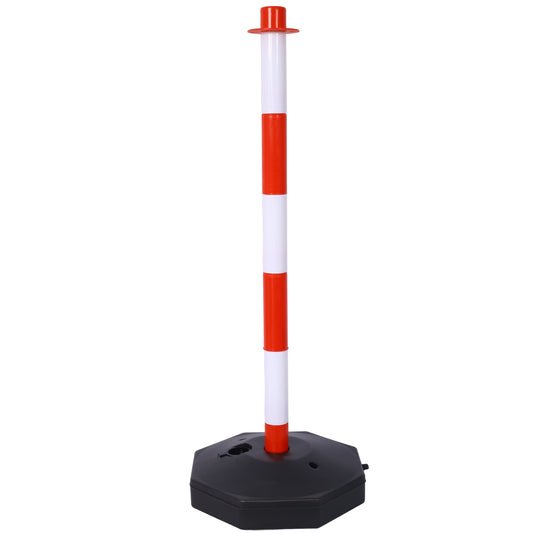 4 Pack Traffic Delineator Post Cones with Fillable Base, Adjustable Plastic Safety Barrier with 5Ft Plastic Chain, Outdoor and Indoor Crowd Control Stanchion for Traffic Control and warning W/R Livingsource