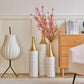Floor Metal Vases Decorated White Metal vases Set of 3 gorgeous home decoration large glazed metal vases 24in/28.7in/33.5in height Livingsource