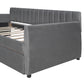 Twin Size Upholstered daybed with Drawers, Wood Slat Support, Gray - SolidRoot Buy Furniture USA