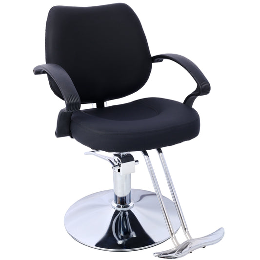 Black Salon Styling Chair with Bonus Barber Cape - Heavy Duty Hydraulic Pump Chair for Hairdressing, Barbering & Beauty Spa SolidRoot Buy Furniture USA