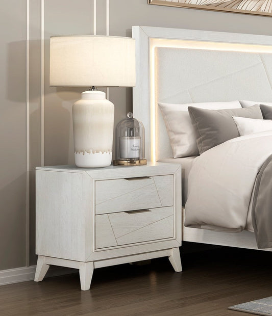 Antique White Finish Nightstand with Drawers Modern Bedroom Furniture 1pc Livingsource