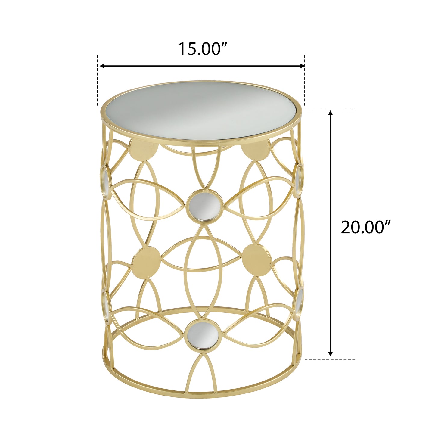 Modern Side Table [Metal Frame +Mirror Top]