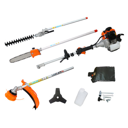 4 in 1 Multi-Functional Trimming Tool, 56CC 2-Cycle Garden Tool System with Gas Pole Saw, Hedge Trimmer, Grass Trimmer, and Brush Cutter EPA Compliant SolidRoot Buy Furniture USA
