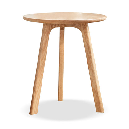 Round End Table- Small End Table Side Table Coffee Table Bedside Table Night Stand for Living Room Bedroom & Balcony, 100% Natural Solid Oak Wood Easy to Assemble Livingsource