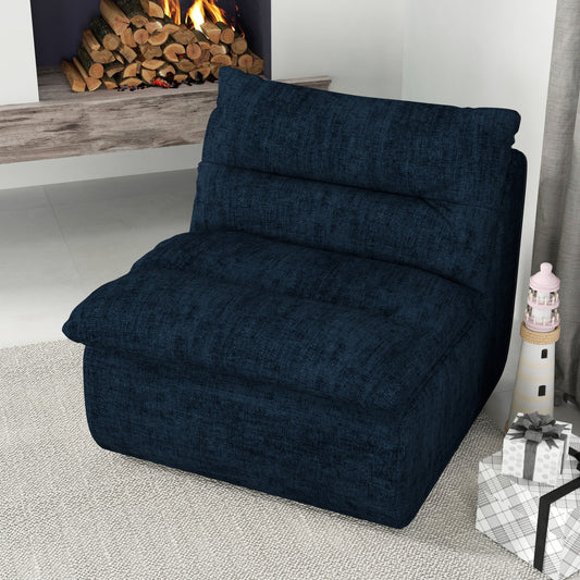 Lazy Floor Sofa ,Modern Armless Floor Lounge Chair, Comfy Accent Bean Bag Couch, Single Corner Chair Sofa for Living Room Bedroom Salon Office-blue Livingsource