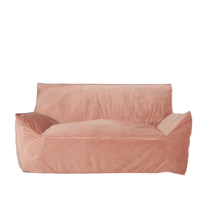 Fila Velveteen 2 Seater Oversized Bean Bag Chair with Armrests, Pink Velvet, 60x40x32 inches SolidRoot Buy Furniture USA