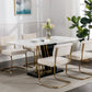 A&A Furniture,Modern Dining Chairs with Corduroy Fabric,Gold Metal Base, Accent Armless Kitchen Chairs with Channel Tufting,  Side Chairs, Set of 2, Beige Livingsource