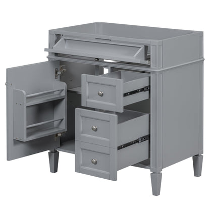 30'' Bathroom Vanity without Top Sink, Modern Bathroom Storage Cabinet with 2 Drawers and a Tip-out Drawer (NOT INCLUDE BASIN) SolidRoot Buy Furniture USA