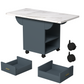 39.4" Wood Folding Dining Table with 4 Wheels, Wood Folding End Table with Wheels, Folding Dining Table with Storage Rack and 1 Drawers, Movable Kitchen Table Extendable Versatile Table Space Saving F Livingsource