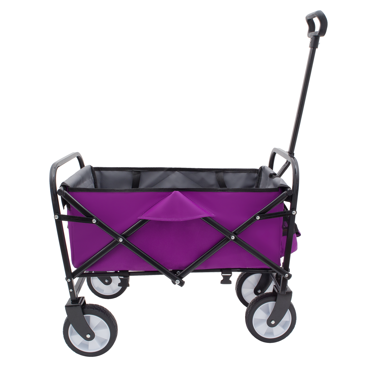 Minimeetall Strap , Collapsible Foldable Wagon Cart with strapping system Beach Wagon , Utility Cart , Utility Wagon Grocery Cart for Camping Shopping Sports Gardeing Fishing Supports 225lbs purple