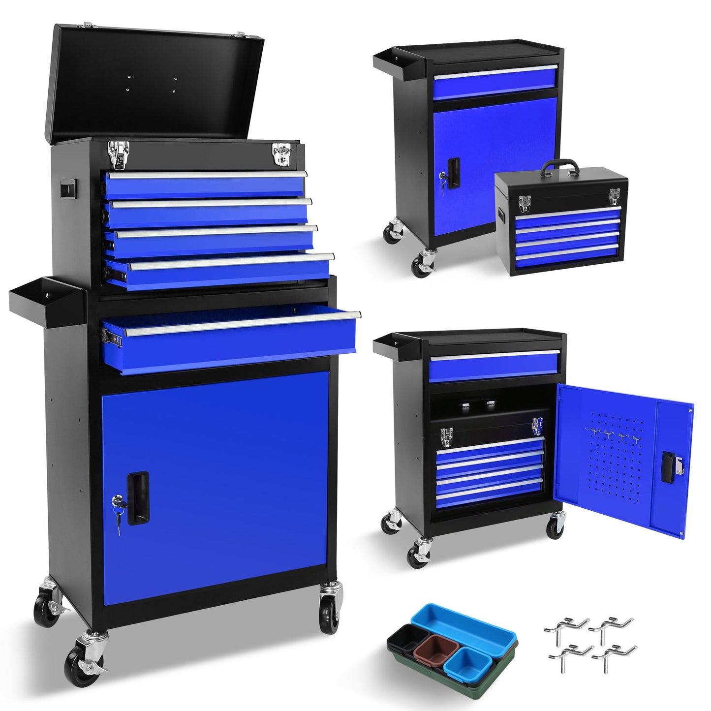 5-Drawer Rolling Tool Chest, High Capacity Tool Storage Cabinet W/Lockable Wheels, Anti-Slip Liner, Detachable Tool Box Organizer, Rolling Tool Cabinet SolidRoot Buy Furniture USA