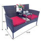 Wicker Patio Conversation Furniture Set, Outdoor Furniture Set with Removable Cushions & Table, Tempered Glass Top, Modern Rattan Bench for Garden Lawn Backyard - SolidRoot Buy Furniture USA