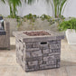 30" Outdoor Square MgO Propane Fire Pit - 40,000 BTU, Grey - SolidRoot Buy Furniture USA