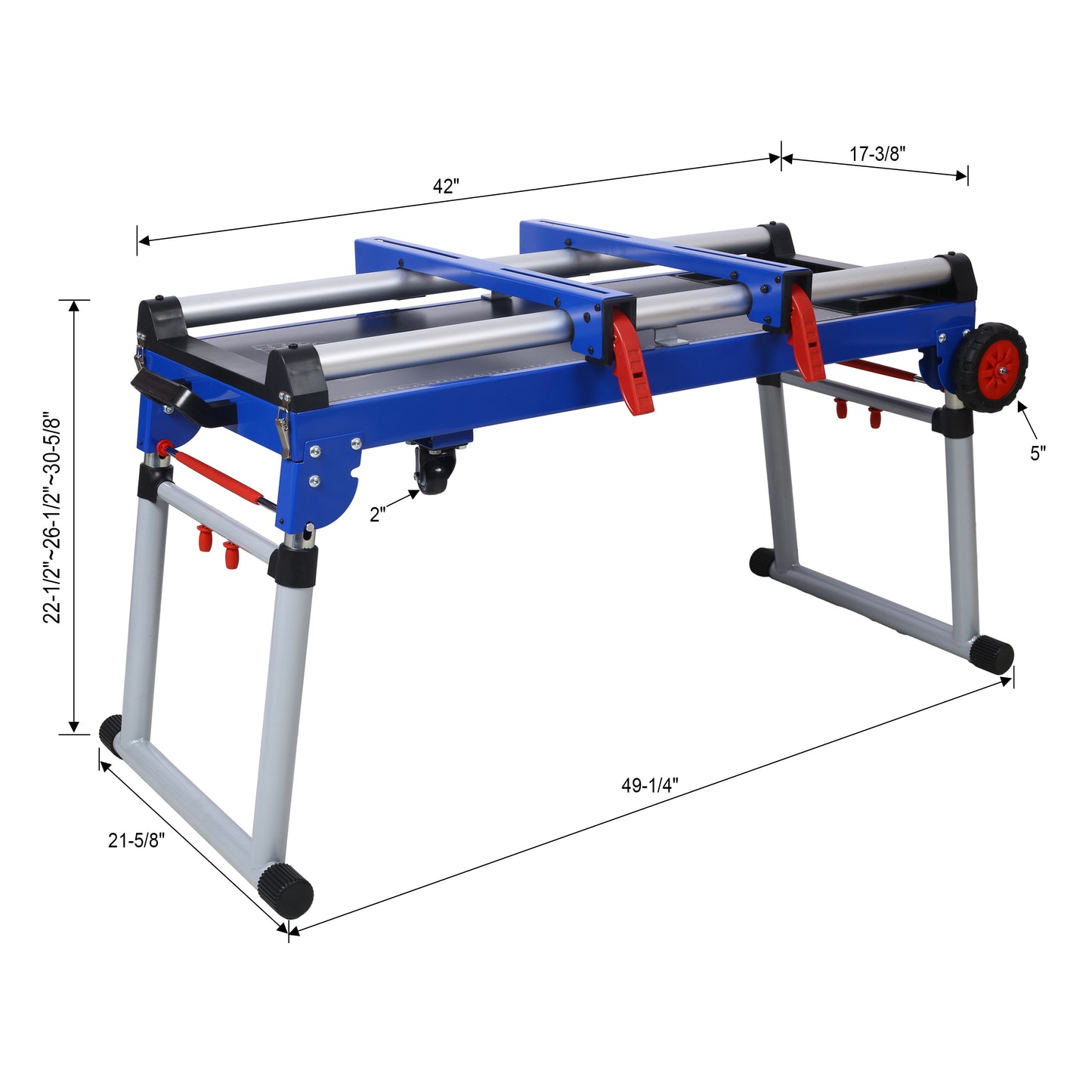 Miter Saw Stand, 5-in-1 Portable Workbench, Quick Folding Work Table with Detachable Miter Saw Stand & Height Adjustable Legs, Scaffold/Dolly/Creeper/Platform for Woodworking, Repair, Masonry