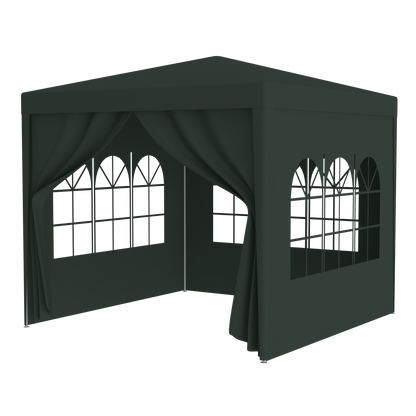 10'x10' Party Tent Outdoor Heavy Duty Gazebo Wedding Canopy + 4 Removable Walls ,Green SolidRoot Buy Furniture USA