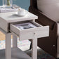 Chair Side End Table with One Drawer and Bottom Shelf, Accent Table White Oak Livingsource