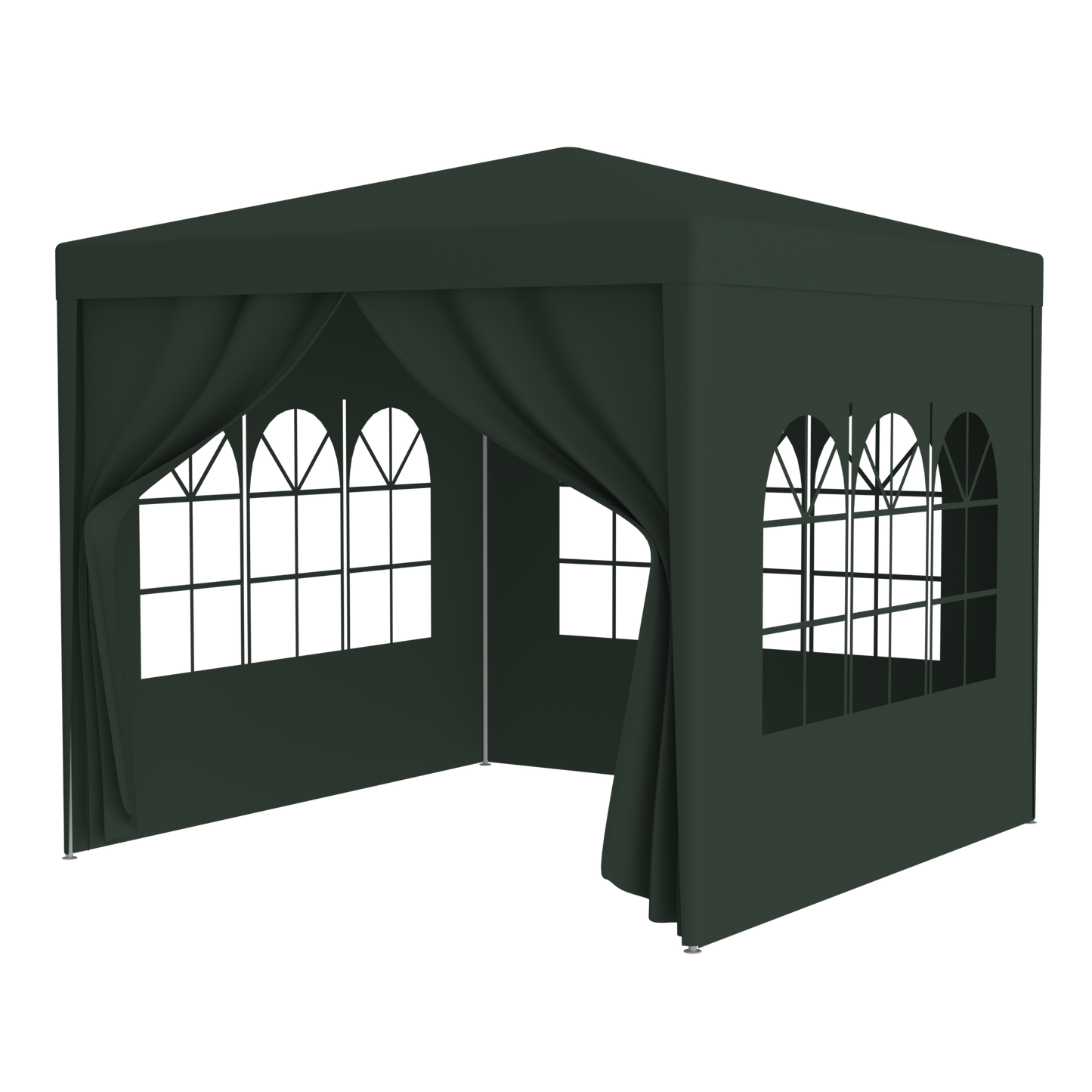10'x10' Party Tent Outdoor Heavy Duty Gazebo Wedding Canopy + 4 Removable Walls ,Green SolidRoot Buy Furniture USA