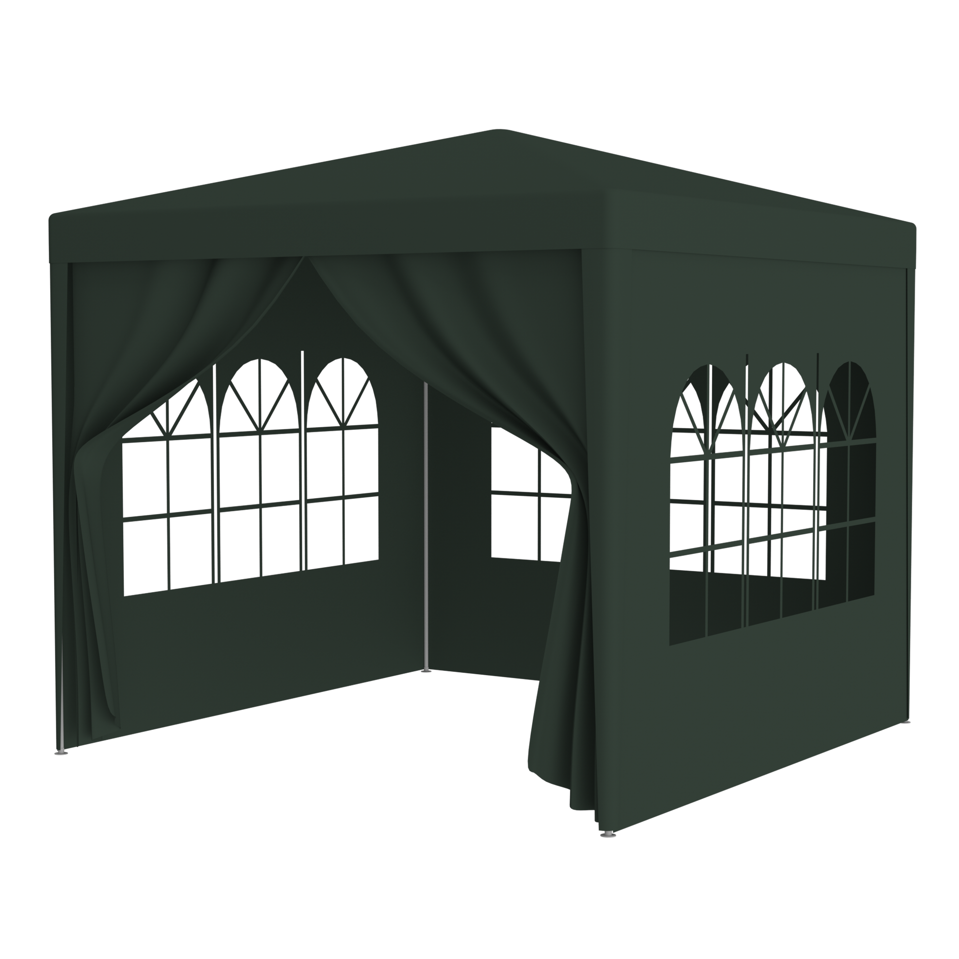 10'x10' Party Tent Outdoor Heavy Duty Gazebo Wedding Canopy + 4 Removable Walls ,Green SolidRoot Buy Furniture USA
