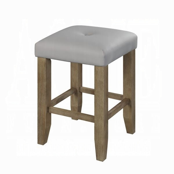 Grey and Oak Counter Height Stools (Set of 2)