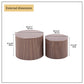 MDF nested table set 2 pieces, handcrafted round coffee table in living/lounge area, walnut color Livingsource