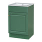 20" Bathroom Vanity with Sink, Vanity Cabinet with Door Shelf and Adjustable Shelf, Green Livingsource