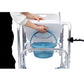 4 in 1 Bedside Commode Chair, Transport Shower Wheelchair Toilet Rolling Transport Chair with 4 Brakes Casters,Tissue Holder,Crutch Holder for Elderly Injured and Disabled Livingsource