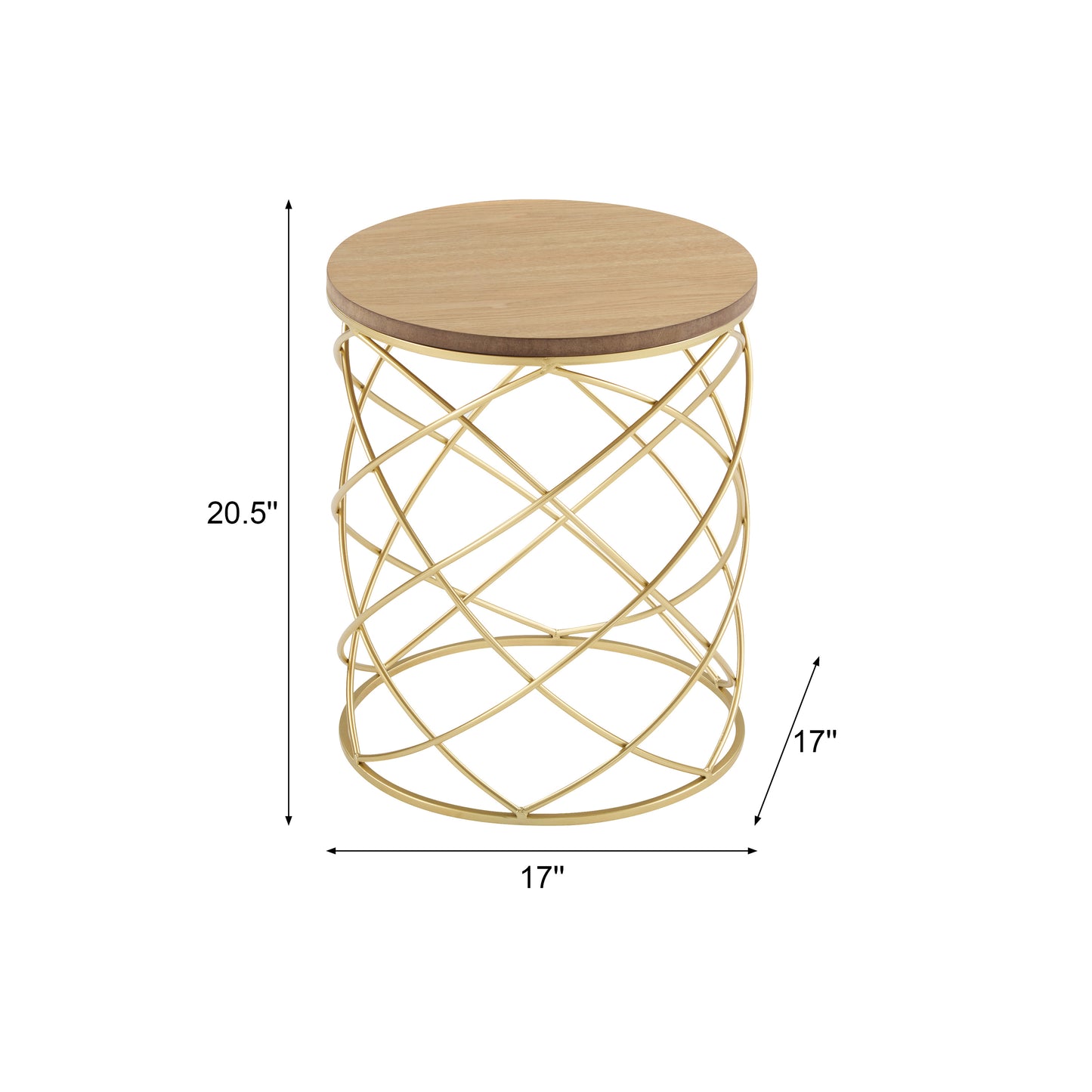 Golden Side table [MDF TOP+ METAL FRAME]