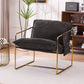 2 Chairs in 1 Box, Upholstered Hanging Armchair with Arm PocketsMetal frame, gold-plated craftsmanship, crushed foam cushions and skin-friendly woven fabric for living room and bedroom. Dark Gray Livingsource