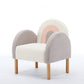 Accent Chair Sofa, Toddler Fabric with Solid Wooden Frame,Rainbow Design Livingsource