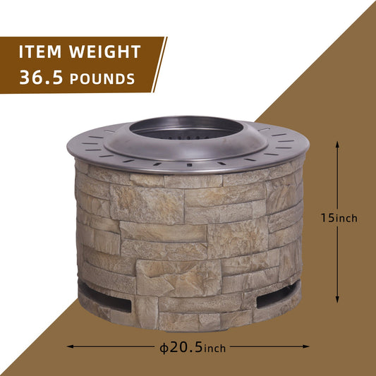Stackstone Look Smokeless Firepit With Wood Pellet/Twig/Wood As The Fuel Livingsource