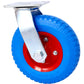 4PCS 8IN CASTER FLAT FREE(2PCS SWIVEL+2PCS RIGID), Caster Wheel, Swivel Plate, Steel Hub with Ball Bearings, 5/8-Inch Bore Centered Axle -Blue Livingsource