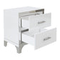 Elegant High Gloss Nightstand with Metal Handle,Mirrored Bedside Table with 2 Drawers for Bedroom,Living Room,White Livingsource