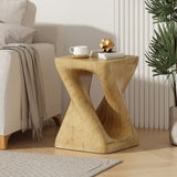 MGO Twist Shape Side Table, Wood-like texture, Natural Color Livingsource