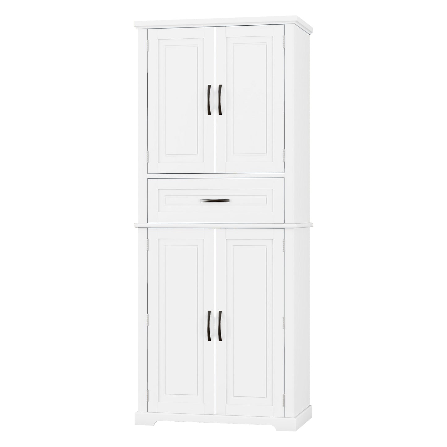 Bathroom Storage Cabinet with Multi-Functional Storage Space, Drawer with Slide Rails, Adjustable Shelf, White