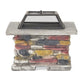 28" Concrete Wood Burning Outdoor Fire Pit Table with Lid - Stone Gray - SolidRoot Buy Furniture USA