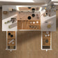 Chic White Vanity Table with LED Lights, Flip-Top Mirror and 2 Drawers, Jewelry Storage for Women Dressing Livingsource