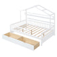 Wooden Full Size House Bed with 2 Drawers,Kids Bed with Storage Shelf, White - SolidRoot Buy Furniture USA
