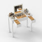 Chic White Vanity Table with LED Lights, Flip-Top Mirror and 2 Drawers, Jewelry Storage for Women Dressing Livingsource