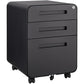 3 Drawer Mobile File Cabinet Under Desk Office,Simple Style Versatile Storage Cabinet for Legal/Letter/A4 Files, 5 Wheel Design Anti-Tilting Cold Rolled Steel Waterproof Moisture-Proof Black Livingsource