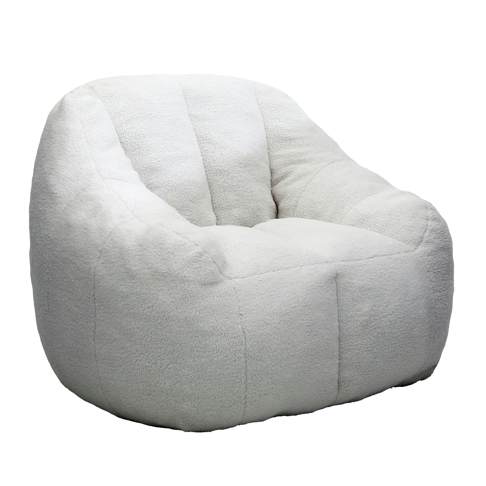 Comfy Bean Bag Chair with Memory Foam Filler – Tufted Soft Stuffed Bean Bag Sofa for Dorm, Apartment, or Living Room – White SolidRoot Buy Furniture USA