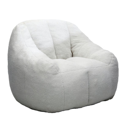Comfy Bean Bag Chair with Memory Foam Filler – Tufted Soft Stuffed Bean Bag Sofa for Dorm, Apartment, or Living Room – White SolidRoot Buy Furniture USA