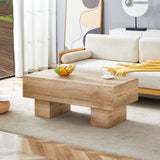 Modern Simple Light Wood Texture MDF Coffee Table - 43.3'x21.6'x17.2' Practical Model.Making it an ideal addition to any living room or apartment.W1151P295247 SolidRoot Buy Furniture USA
