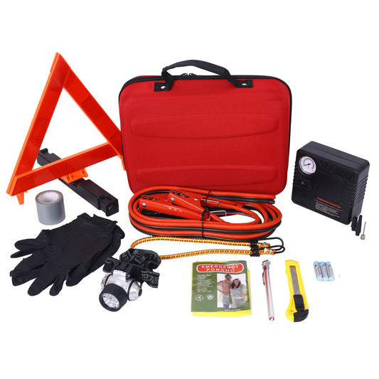 Auto Safety Emergency Kit, Emergency Car Kit with Portable Air Compressor