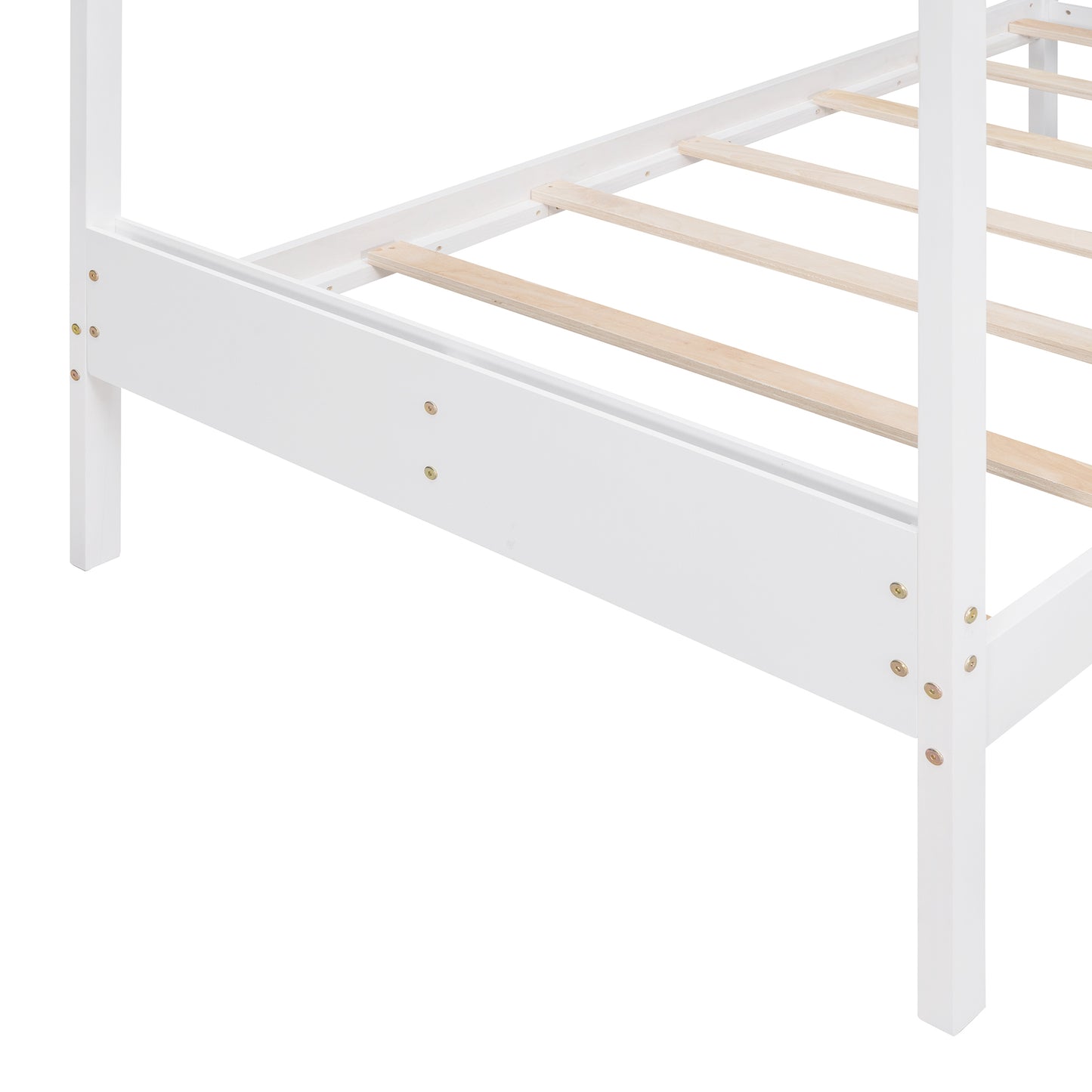 Twin Size Wood House Bed with Storage Space, White(OLD SKU: LP000001AAK)