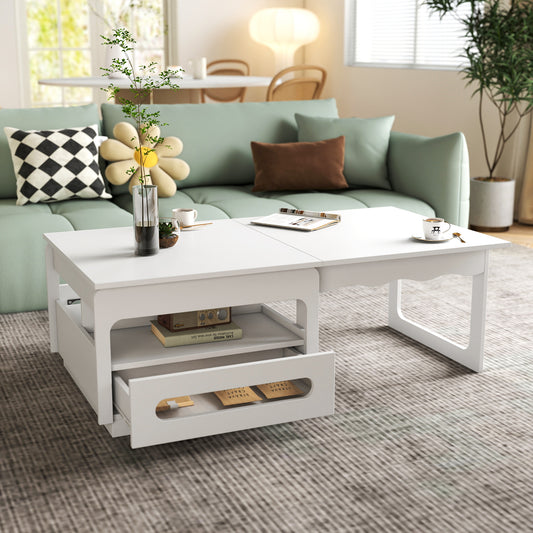 3 in 1 deformed Coffee Tables with Storage Cabinet for Living Room, Coffee Table with  for Dining Room SolidRoot Buy Furniture USA
